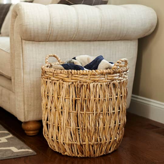 Household Essentials Tall Banana Leaf Wicker Floor Basket